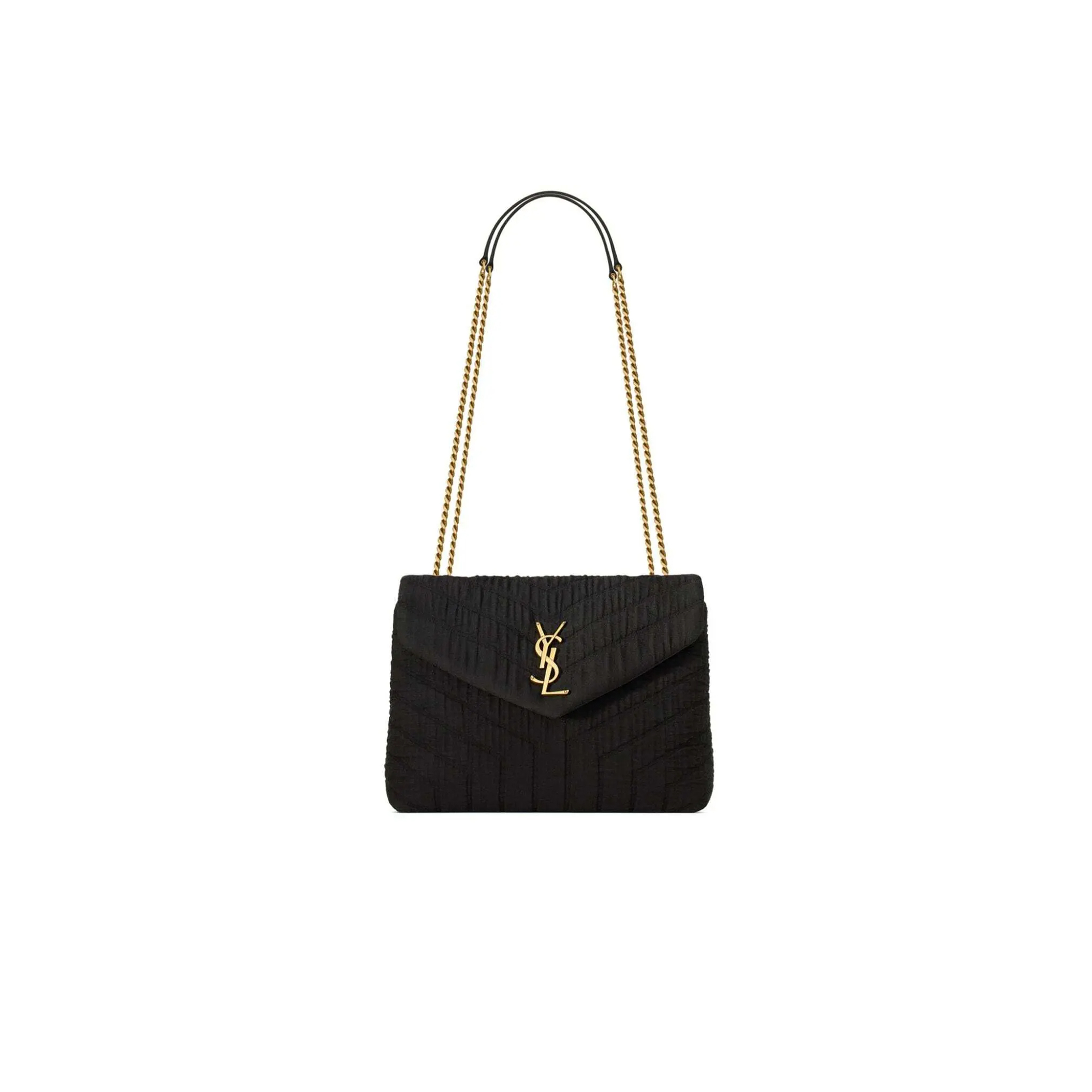 YSL LOULOU SMALL IN QUILTED COTTON 494699FABQ91000 (23*17*9cm)